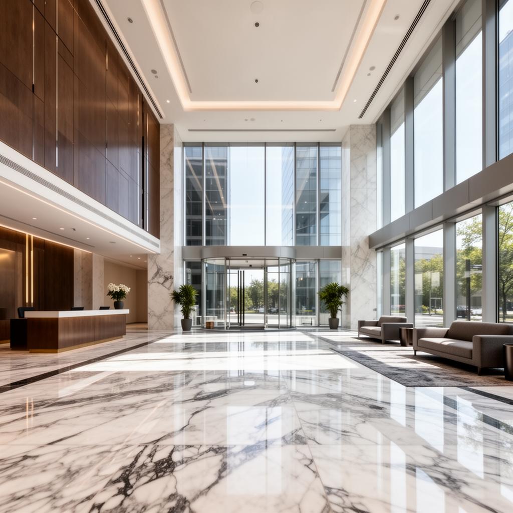Class A office building lobby in Keller TX